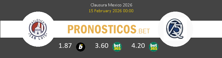 Atl. San Luis vs Querétaro Pronostico (15 Feb 2026) 1