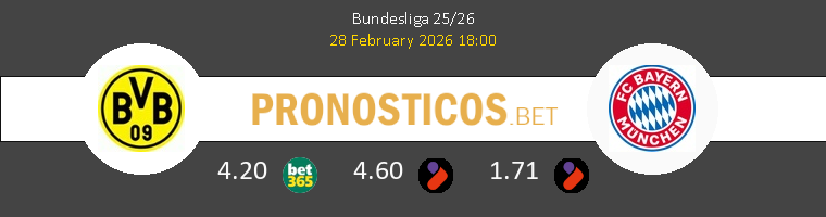 Borussia Dortmund vs Bayern Munchen Pronostico (28 Feb 2026) 1