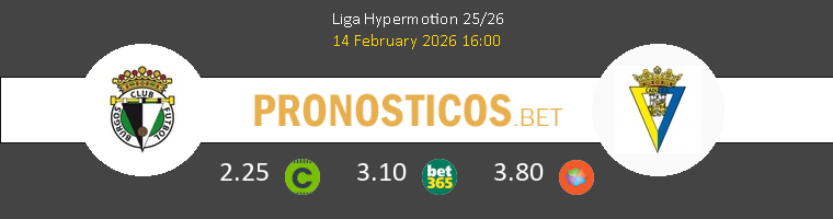 Burgos vs Cádiz Pronostico (14 Feb 2026) 1