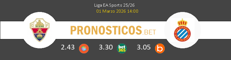 Elche vs Espanyol Pronostico (1 Mar 2026) 1