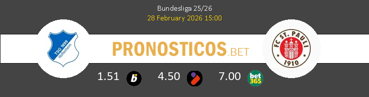 Hoffenheim vs FC St Pauli Pronostico (28 Feb 2026) 1