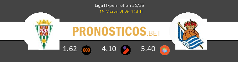 Córdoba vs R. Sociedad B Pronostico (15 Mar 2026) 1