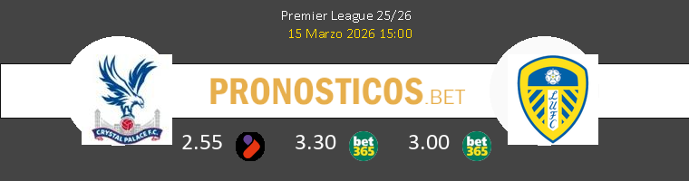 Crystal Palace vs Leeds United Pronostico (15 Mar 2026) 1