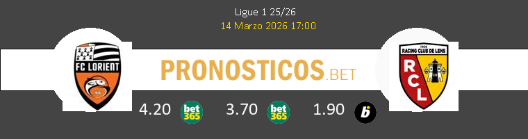 Lorient vs Lens Pronostico (14 Mar 2026) 1