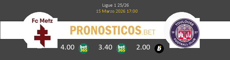 Metz vs Toulouse Pronostico (15 Mar 2026) 1