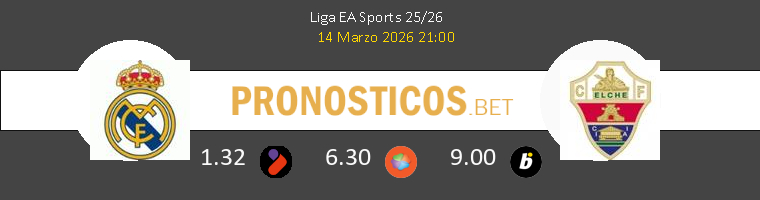 Real Madrid vs Elche Pronostico (14 Mar 2026) 1