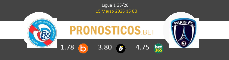 Strasbourg vs Paris FC Pronostico (15 Mar 2026) 1