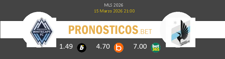 Vancouver Whitecaps vs Minnesota United Pronostico (15 Mar 2026) 1