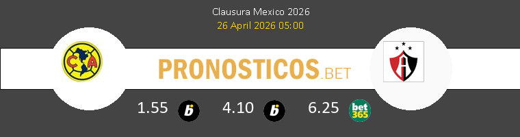 América vs Atlas Guadalajara Pronostico (26 Abr 2026) 1