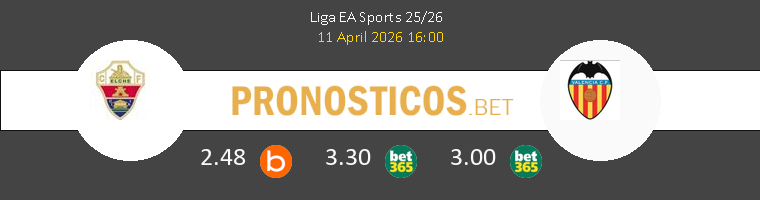 Elche vs Valencia Pronostico (11 Abr 2026) 1