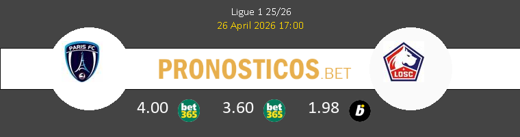 Paris FC vs Lille Pronostico (26 Abr 2026) 1