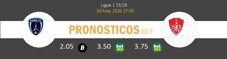 Paris FC vs Stade Brestois Pronostico (3 May 2026) 1