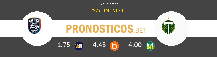 San Diego FC vs Portland Timbers Pronostico (26 Abr 2026) 1