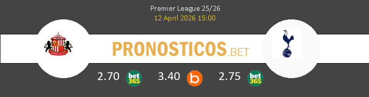 Sunderland vs Tottenham Hotspur Pronostico (12 Abr 2026) 1