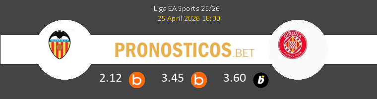 Valencia vs Girona Pronostico (25 Abr 2026) 1