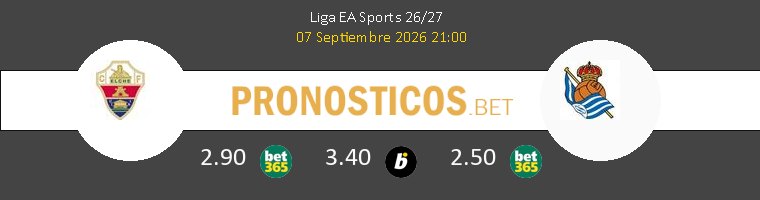 Elche vs Real Sociedad Pronostico (7 Sep 2026) 1