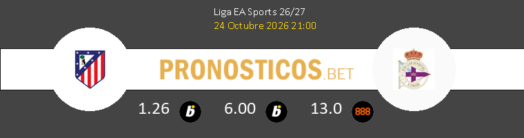 Atlético de Madrid vs Deportivo Pronostico (24 Oct 2026) 1
