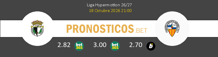 Burgos vs Sabadell Pronostico (18 Oct 2026) 1