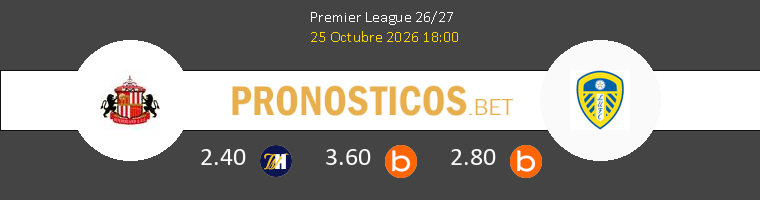 Sunderland vs Leeds United Pronostico (25 Oct 2026) 1